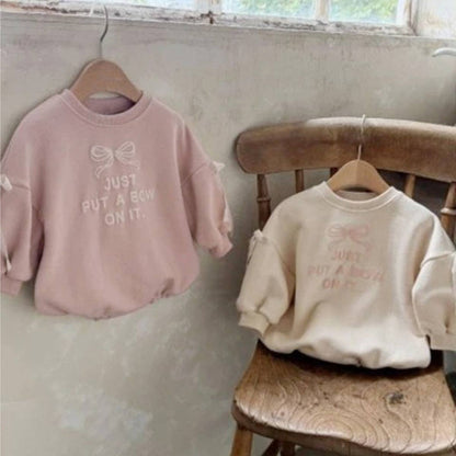 Bow Pattern Long Sleeve Bodysuit