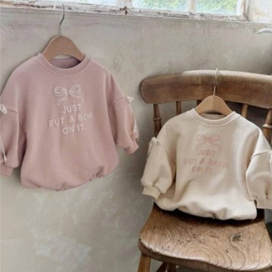 Bow Pattern Long Sleeve Bodysuit