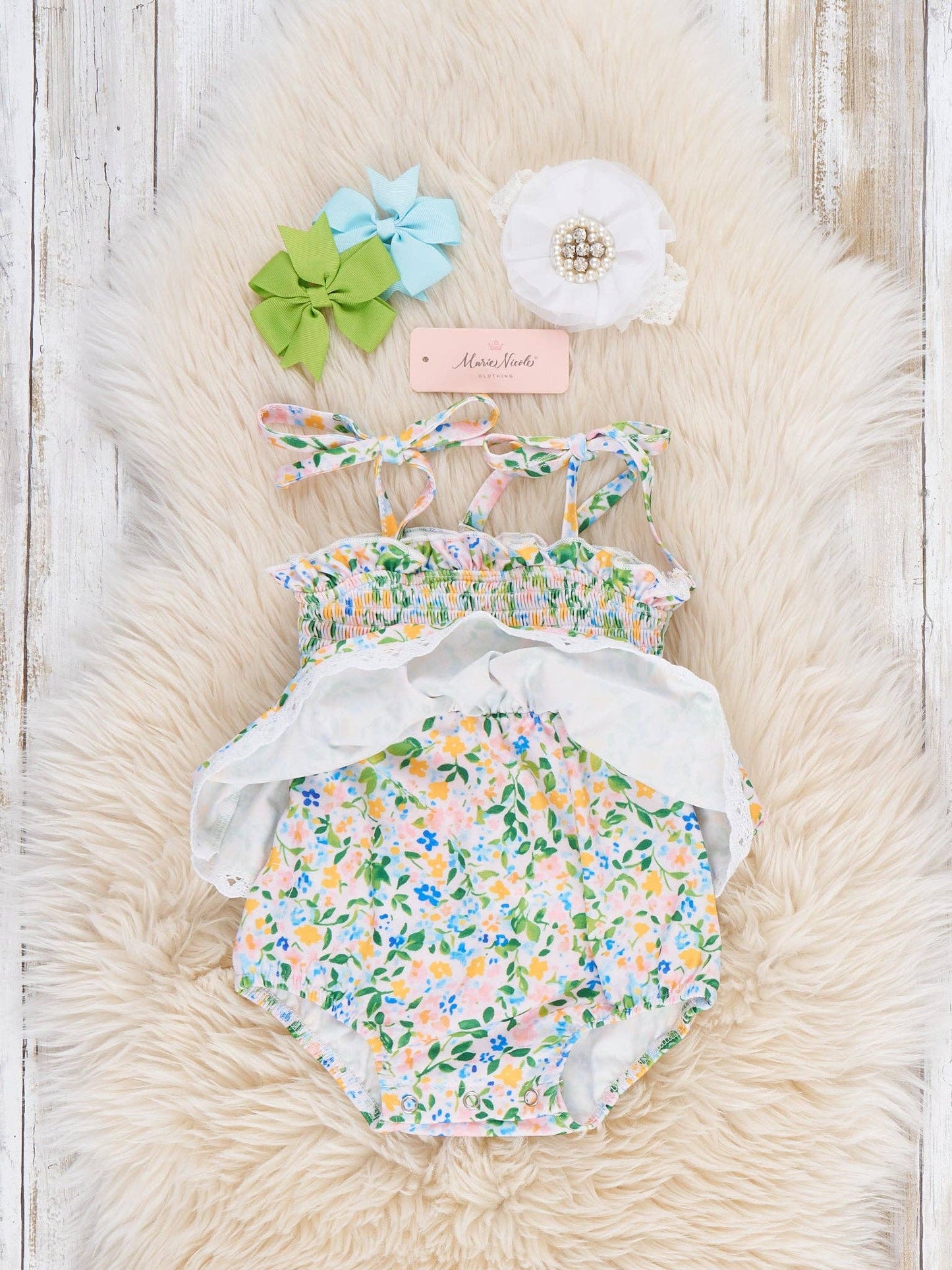 Flowerfield Twirl Smocked Ruffle Bubble