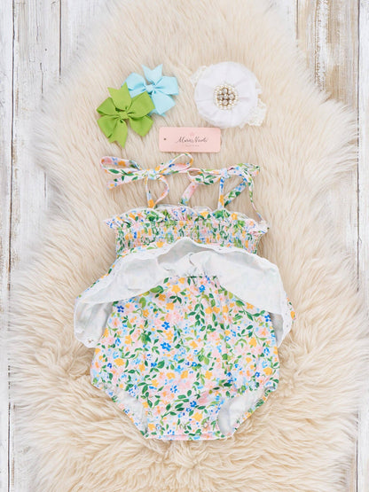 Flowerfield Twirl Smocked Ruffle Bubble