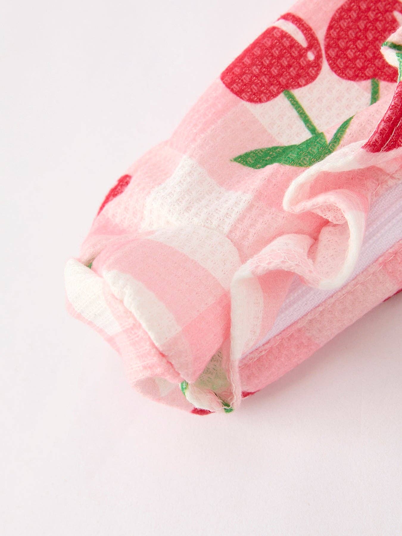 Waffle Cherry Plaid Girls' Onesie