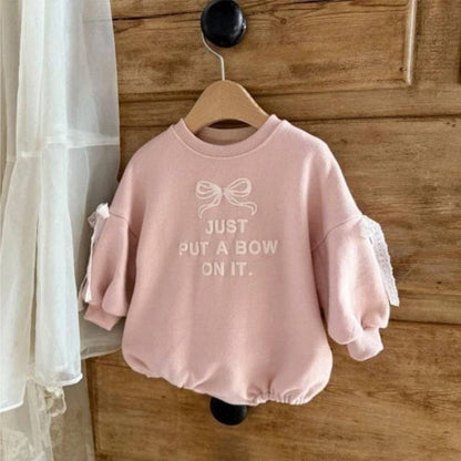 Bow Pattern Long Sleeve Bodysuit