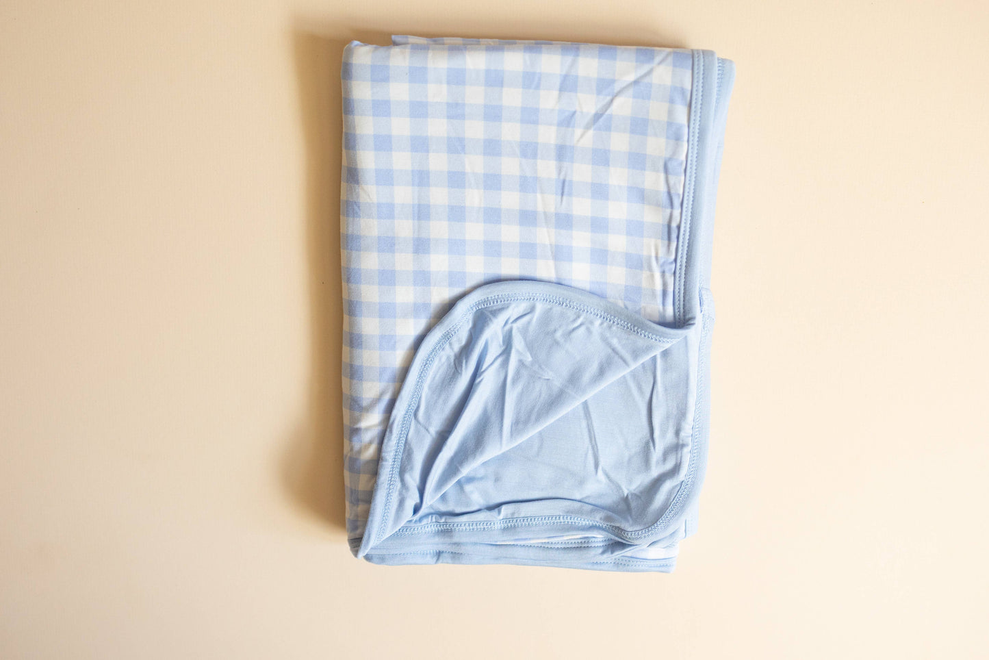 Blue Gingham Bamboo Blanket