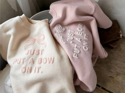 Bow Pattern Long Sleeve Bodysuit
