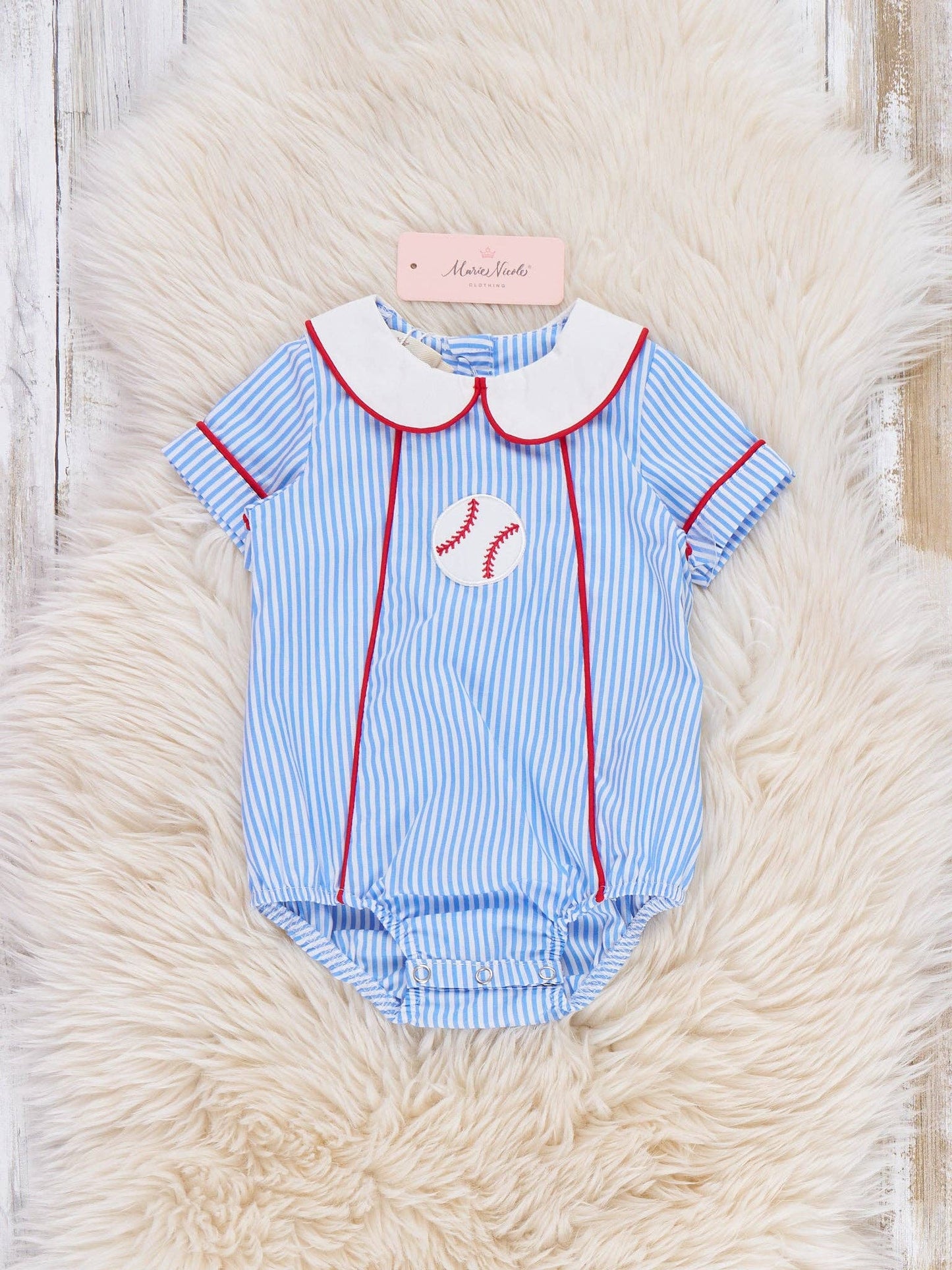 Dugout Ball Striped Embroidered Bubble