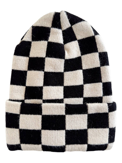 Baby's First Hat Black/Sand Checkerboard