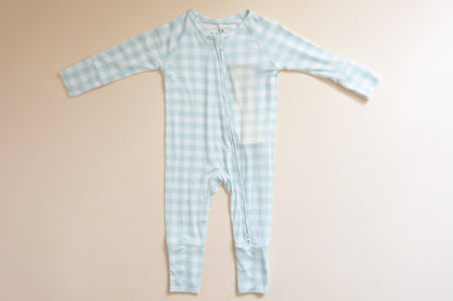 Mint Gingham Bamboo Romper